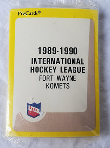 SEALED Fort Wayne Komets IHL Hockey 1989-90 Team Card Complete Set pro cards