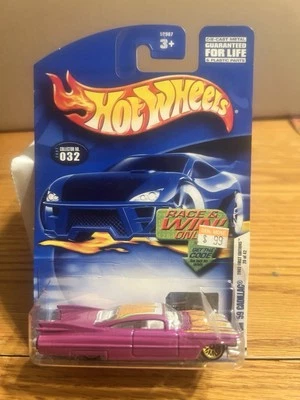Hot Wheels #32 2002 primera edición 20/42 personalizado '59 Cadillac púrpura con encaje dorado Foto 1 de 4