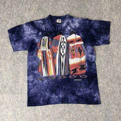 Camicia vintage The Mountain Tie Dye uomo XL nativi americani AOP anni 90 Tennessee River  - Immagine 1 di 4