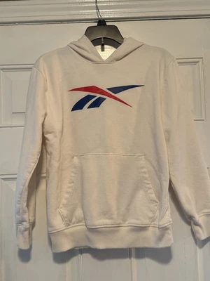 Sudadera con capucha blanca para niños Reebok talla mediana 8 Game Foto 1 de 3
