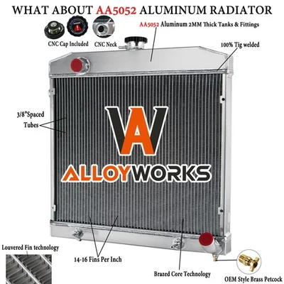 3 Rows Radiator Fit 1968-73 Mercedes Benz S-Class W109 W108 280SE 280SEL 300 SEL - Image 1 of 4