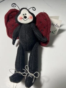Vintage Primitive Felt Bug Ornament Hand Crafted By Country Lace 6.5 Inch - Picture 1 of 10