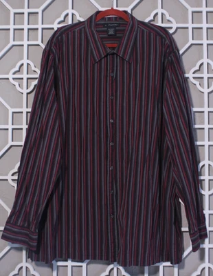 J. Ferrar Button Up Shirt Mens 3XLT 19-19.5 Black Red Casual Preppy Cotton Men - Image 1 of 4