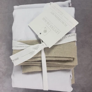 Levtex Home Euro Shams Set Spruce Spa 26x26 Pillow Covers 2pc Neutral Tan White - Picture 1 of 6