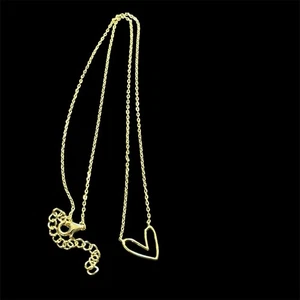 Collier coeur en argent sterling plaqué or 14 carats Rachel Zoé 16" - Photo 1/6