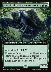 Magic The Gathering Overlord of the Hauntwoods Green English FOIL Extended Art U - Picture 1 of 1