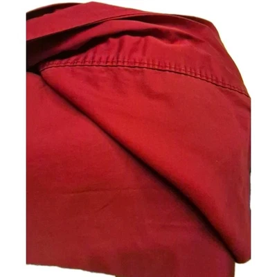 VTG RALPH LAUREN   100% Cotton   FLAT Sheet Red Blue Hue Silky Soft QUEEN - Image 1 of 4