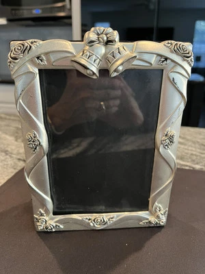 Godinger Silver Plated Wedding Bells Roses Mini Photo Album Frame for 100 4”x6”  - Image 1 of 4