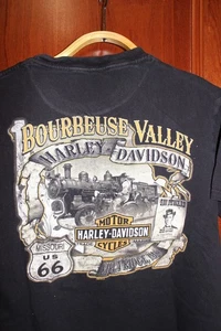 Vintage Harley Davidson Motorcycles Bourbeuse Valley Missouri US 66  T-shirt - Bild 1 von 7