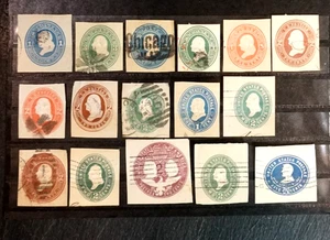 US very old lot of cut squares mint & used stamps - Picture 1 of 1