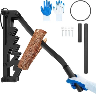 Wall Mounted Log Splitter for Firewood, Manual Kindling Splitter with Long & Sho - Image 1 of 4