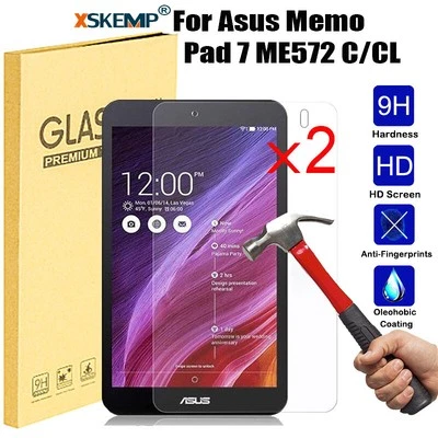 2Pcs For Asus Memo Pad 7 ME572 Tempered Glass Screen Protector Anti-Shatter Film - Image 1 of 4
