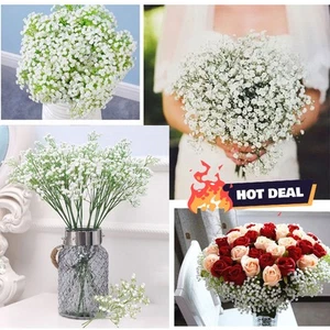 16x Artificial Gypsophila Flowers Fake Baby's Breath Silk Bouquet Wedding Decor - Picture 1 of 14