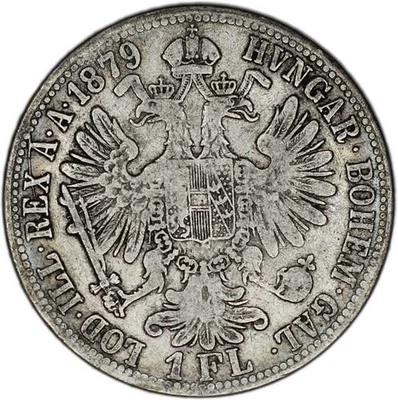 AUSTRIA coin 1 Florin 1879 F+ Choice Fine - Image 1 of 4