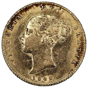 Great Britain 1842 1/2 Half Sovereign Gold Coin - Cleaned/Residue - Picture 1 of 2