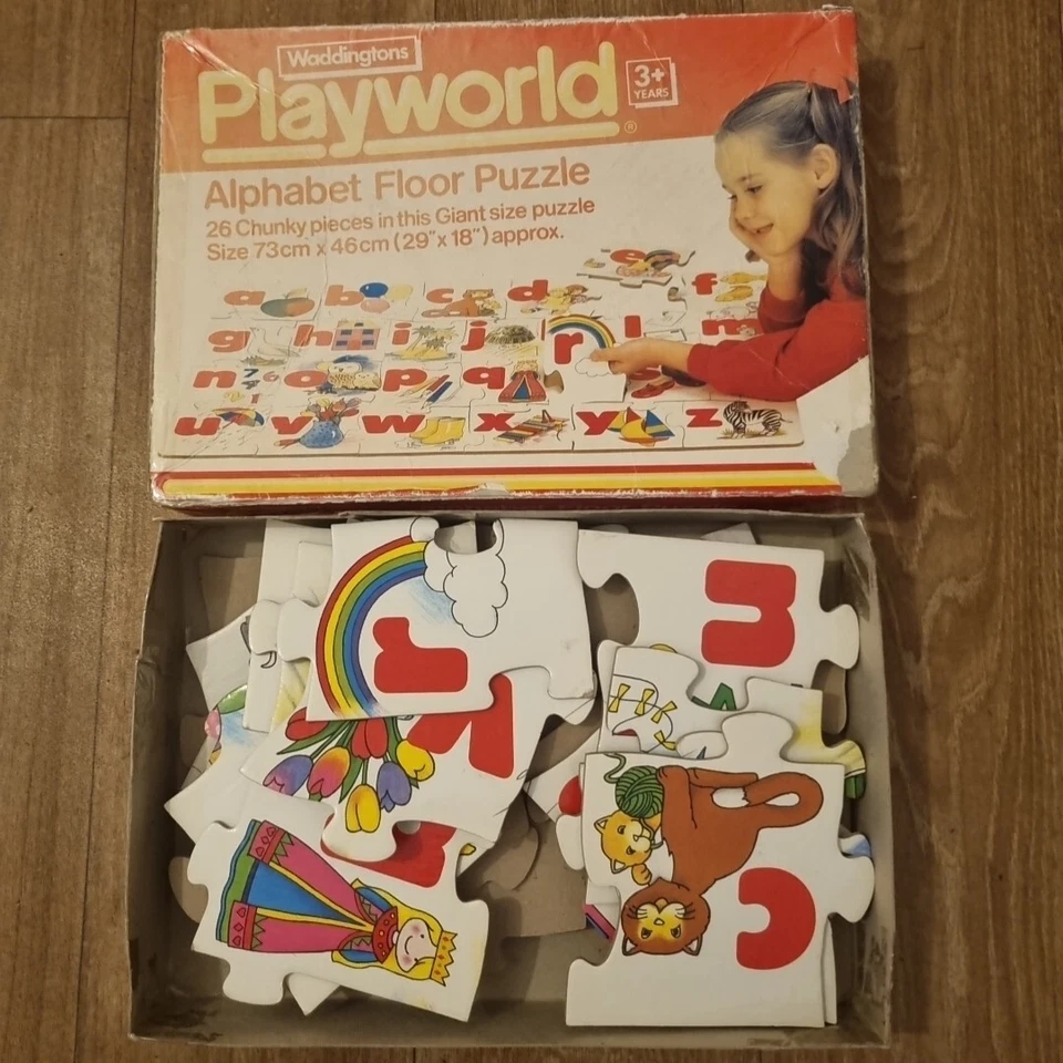 Vintage Waddingtons Playworld Alphabet Floor Puzzle Age 3+ Yrs # - Image 1 of 4