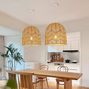 Arturesthome Handmade Basket Rattan Pendant Light Lamp Shades For Living Room US - Picture 1 of 26