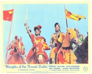 Knights of the Round Table original lobby card Robert Taylor Mel Ferrer swords