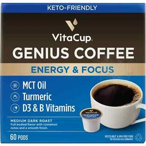 VitaCup Medium-Dark Roast Single Serve Kaffeepads, Genius Blend (60 ct.) - Bild 1 von 6