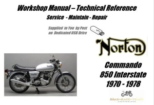 Norton Commando 850 Interstate Servizio Riparazione Officina Manuale USB 70 -78 - Foto 1 di 11