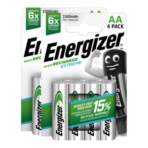 8 x Energizer Rechargeable AA batteries Accu Recharge Extreme NiMH 2300mAh HR6 - Picture 1 of 9