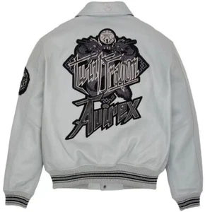 Chaqueta de cuero 100% original AVIREX LIMITED TWIN DRAGON S/S 2024 - Imagen 1 de 3