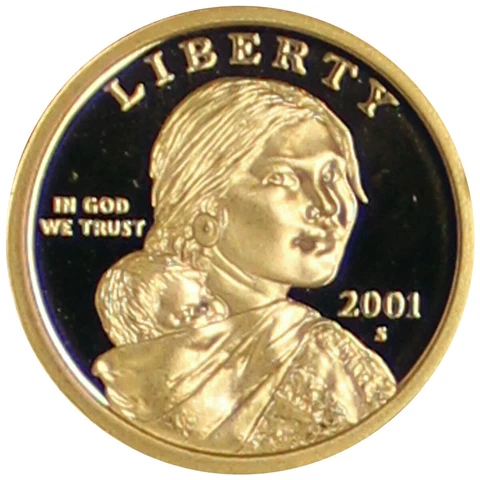 2001 -S Proof Dollar American Indian Sacagawea Gem Deep Cameo Coin Cover
