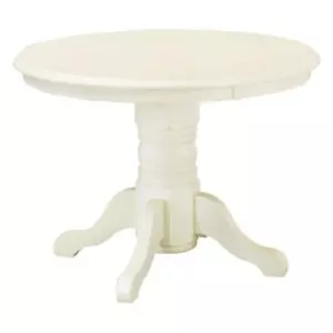 HOMESTYLES Dining Table French Country-Style Solid Hardwood 42" Round White - Picture 1 of 3