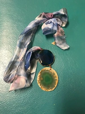 NEW Anthropologie Agate Pendant Necklace By Serefina OS Slate - Image 1 of 4