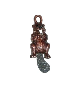 Maravilloso Dije de Castor Dije de Metal para Pulsera - Dije de Castor 3/8" x 1" Dije - Imagen 1 de 4