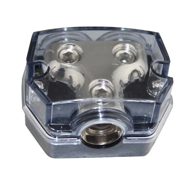 AMZ 1X0 Gauge in 2X0 Gauge Out Car Power/Ground Distribution Block Black - Image 1 of 4