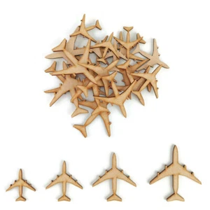 Avión MDF Formas Artesanales Madera Blanco Regalo Jet Decoración Adornos Aviones - Imagen 1 de 4