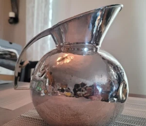 Sterling Silver Hammered Water Pitcher - Picture 1 of 12