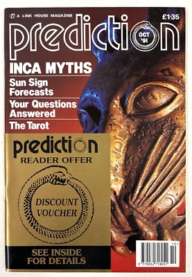 Prediction Magazine October 1991 Inca Myths, Sun Sign Forecasts, The Tarot ... - Image 1 of 2