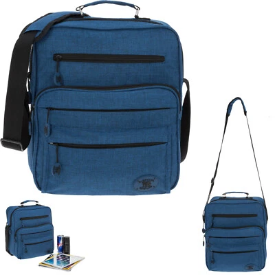 Schultertasche Herren Elephant Genuine Arbeitstasche Tasche Bag 3473 Blau +etui