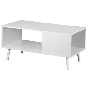 3 Color Wooden Coffee Table w/Open Storage Shelf Accent TV Table for Living Room - Picture 1 of 25