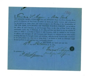 Emma Louise Higgins 1889 document -- wife of President of E.S. Higgins & Co., NY - Picture 1 of 5