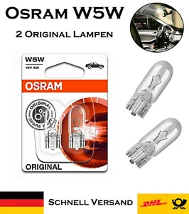 2x Osram W5W 12V 2825-02B Original Innenbeleuchtung Standlicht Bremslicht Lampe - Picture 1 of 3