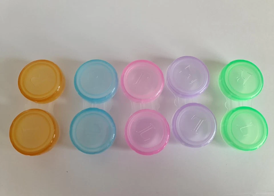 5 x Contact Lens Cases Holders Storage Soaking Box Travel Solution Sets L+R