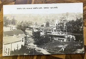 1908 OMRO WISCONSIN VEDUTA DELLA CITTÀ RPPC FOTO CARTOLINA - Foto 1 di 2