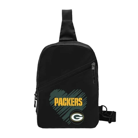 Love Style Green Bay Packers Black Chest Package Folding Cross-body Chest Bag Cover