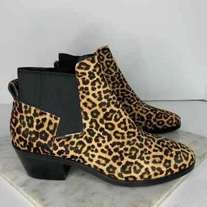 New Cole Haan Brown Leopard Calf Hair Ankle Boots - Picture 1 of 10