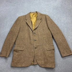 Harris Tweed Jacket Adult 42R Brown Country Hunting Outdoors Weave Blazer Mens* - Picture 1 of 13