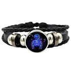 Leather Bracelet Bangle For Men Woman With Signs Of The Zodiac Astrology Luminou