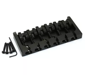 Brand new 6 string Hipshot A style aluminium black bass bridge 0.640 16mm bajo - Imagen 1 de 1