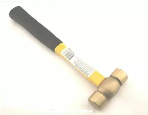 32 oz BRASS MALLET HAMMER FIBRE GLASS HANDLE - Picture 1 of 10