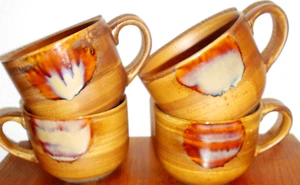 Juego de 4 tazas gigantes de gres Sango Splash esmalte por goteo China descontinuada - Imagen 1 de 5