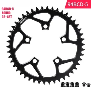 94 Bcd 5 Bolt Round Narrow Wide Chainring 32/34/36/38/40/42/44/46T Chainwheels - Picture 1 of 40