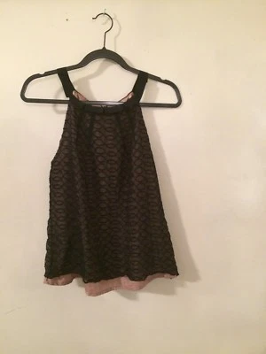 Kenar womens top no sleeves black lace above & peach champagne underneath size12 - Image 1 of 2