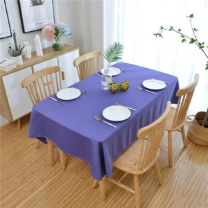Solid Color Tablecloth Cotton Linen Party Wedding Table Cover Kitchen Decorative - Picture 1 of 89